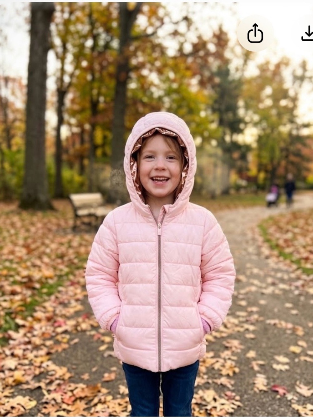 okie dokie Light Pink Hooded Puffer Jacket with Metallic Rose Lining